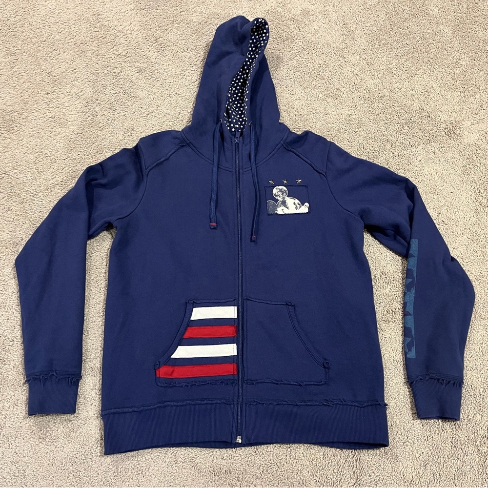 Disney Parks Authentic Navy Blue Hoodie Women’s Sz M Disneyland Mickey Mouse